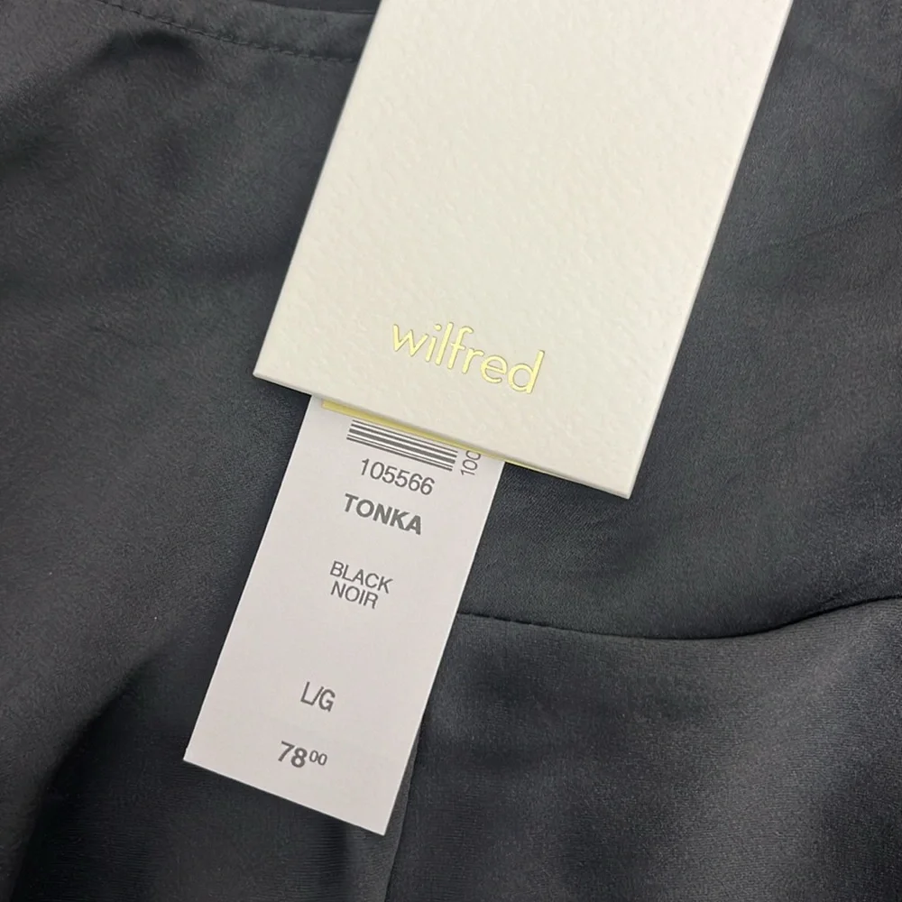 Aritzia Wilfred color black Tonka Satin Blouse - Picture 3 of 6
